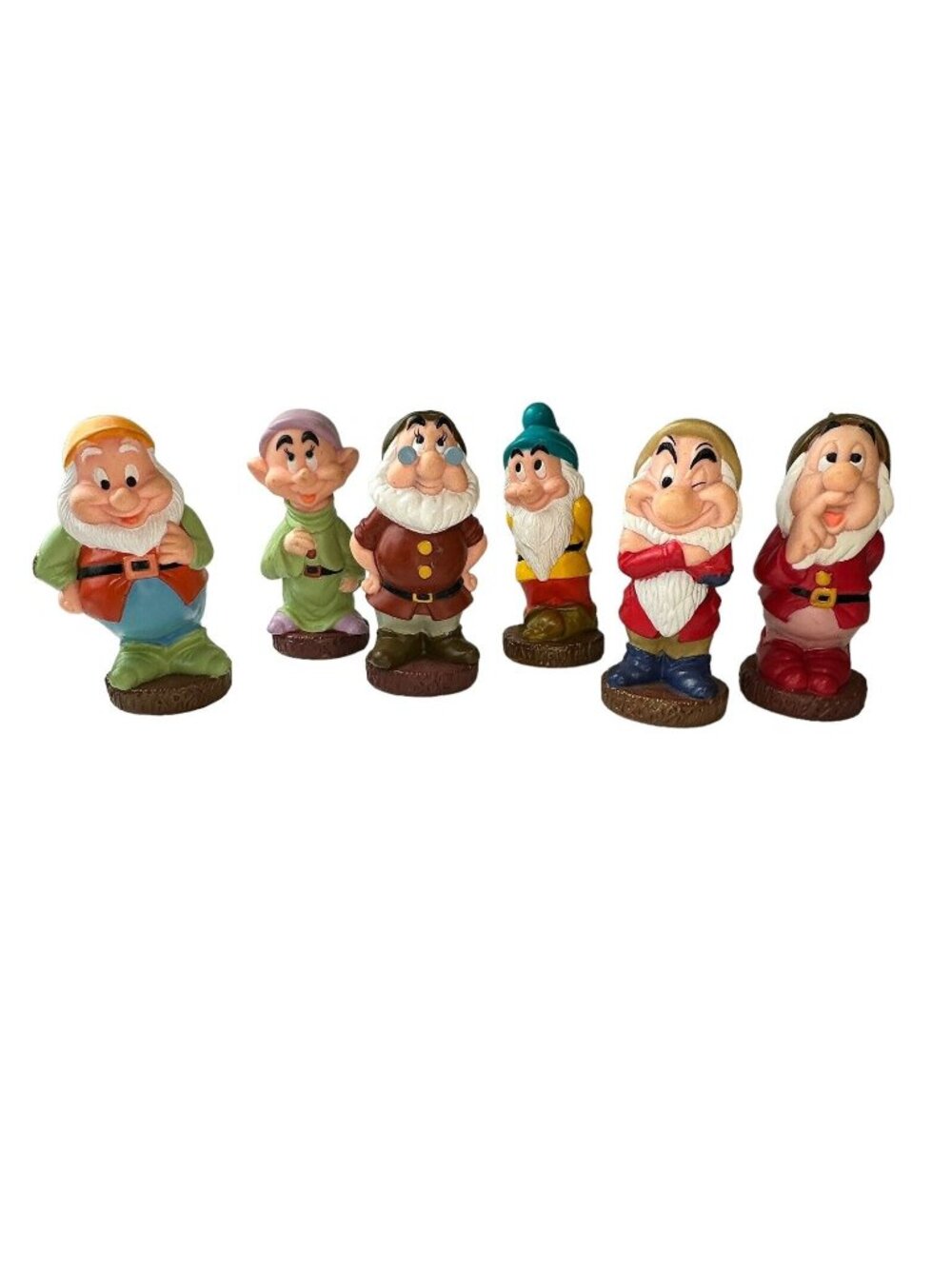 Disney Snow White Seven Dwarfs Figurines Set Of 6 Vintage Hand-Painted Collectib